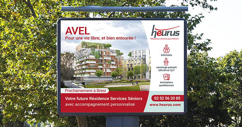 Campagne marketing affichage résidence seniors